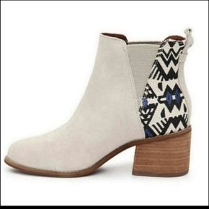 Toms Esme Suede Birch Aztec Ankle Booties